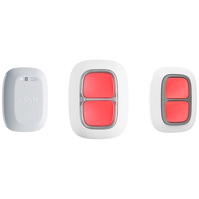 картинка Ajax DoubleButton белый Беспроводная тревожная кнопка для экстренных ситуаций от компании Intant